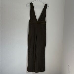 Forever 21 Brown Sleeveless Jumpsuit with V-Neckline